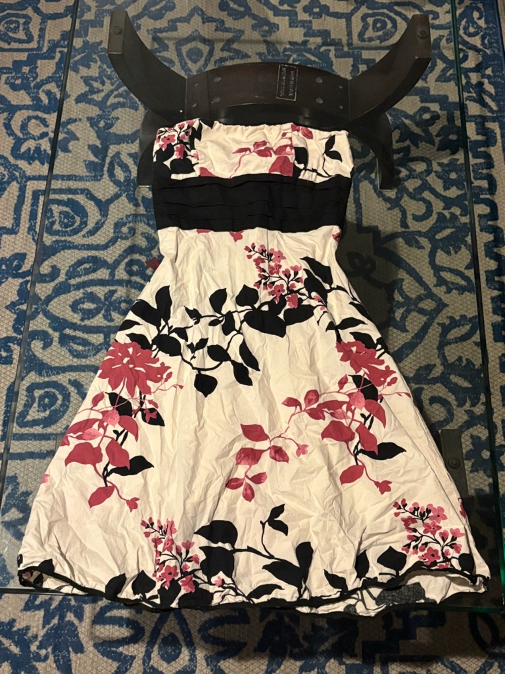 Y2K Speechless Strapless Dress Multicolor Floral Pattern